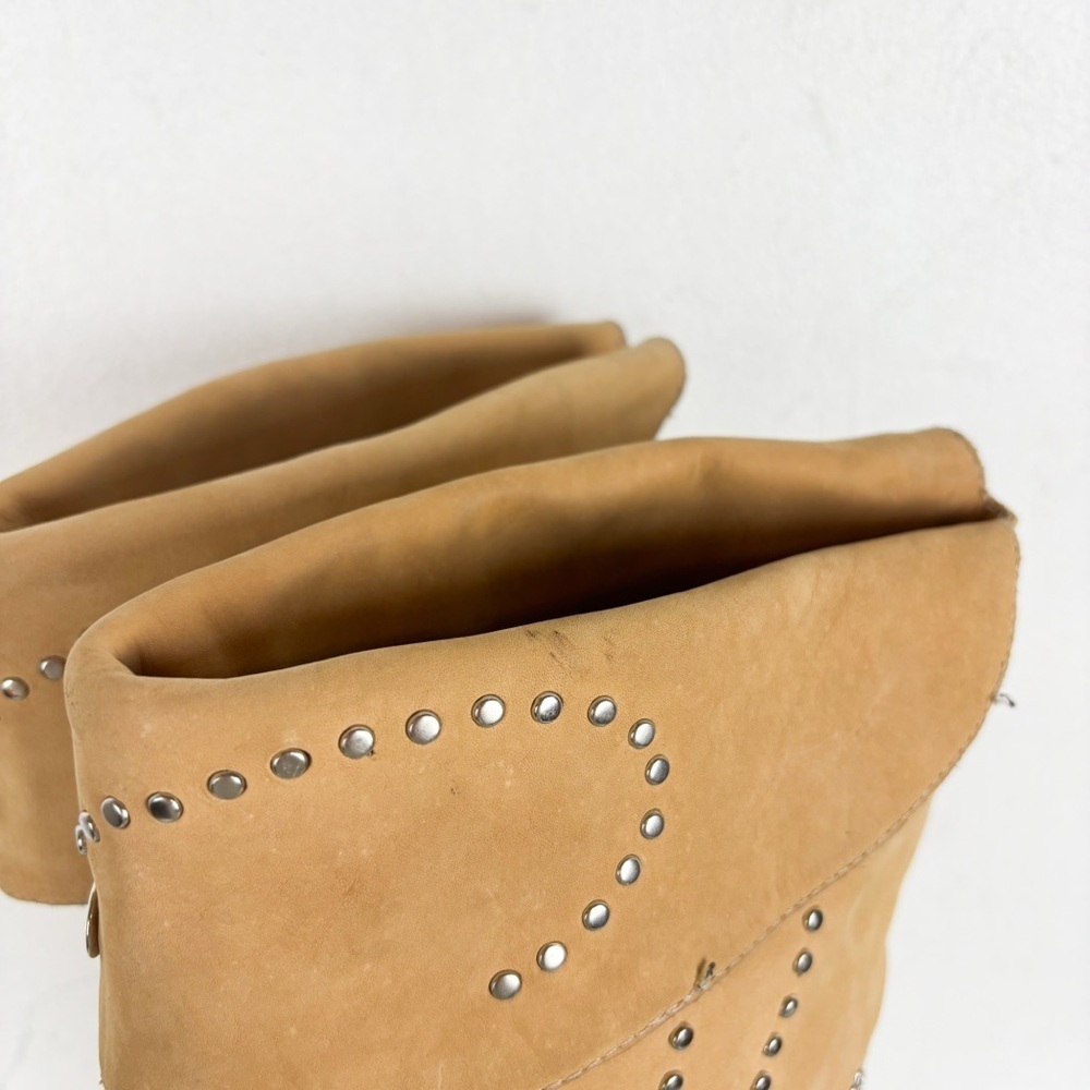 Vintage Circle S Studded Genuine Leather Cowboy Boots Sz 7 - Picture 6 of 9